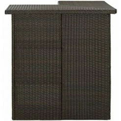 Tout neuf 🌟 HAPPYSHOPPING Table D'angle De Bar Marron 100x50x105 Cm Resine Tressee 😉 -Table haute Boutique 40267381 3
