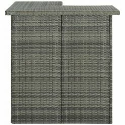 Promo 🛒 HAPPYSHOPPING Table D'angle De Bar Gris 100x50x105 Cm Resine Tressee ⌛ -Table haute Boutique 40267395 3