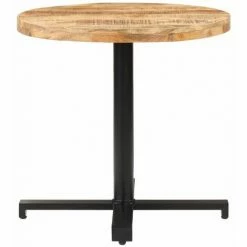 Vente flash 😀 HAPPYSHOPPING Table De Bistro Ronde Ø80x75 Cm Bois De Manguier Brut 🔔 -Table haute Boutique 40270415 2