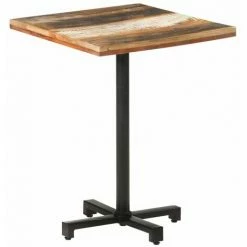 Bon marché 🔔 HAPPYSHOPPING Table De Bistro Carree 60x60x75 Cm Bois De Recuperation Massif 🥰