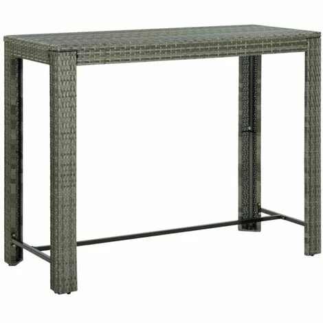 Meilleure affaire ✔️ HAPPYSHOPPING Table De Bar De Jardin Gris 140,5x60,5x110,5 Cm Resine Tressee 🥰 3 Meilleure affaire ✔️ HAPPYSHOPPING Table De Bar De Jardin Gris 140,5x60,5x110,5 Cm Resine Tressee 🥰