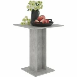 Meilleure affaire ✔️ HAPPYSHOPPING Table De Bistro Gris Beton 60x60x75 Cm Agglomere 😀 -Table haute Boutique 40285441 3