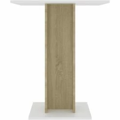 Meilleure affaire ⭐ HAPPYSHOPPING Table De Bistro Blanc Et Chene Sonoma 60x60x75 Cm Agglomere 🤩 -Table haute Boutique 40285454 4