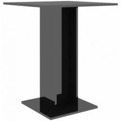 Meilleure affaire ⌛ HAPPYSHOPPING Table De Bistro Noir Brillant 60x60x75 Cm Agglomere 🔔 -Table haute Boutique 40285475 2