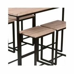 Remise 😀 FORNORD Table De Bar + 4 Tabourets De Bar En Bois Et Métal Noir - Bois 🥰 7 Remise 😀 FORNORD Table De Bar + 4 Tabourets De Bar En Bois Et Métal Noir - Bois 🥰 -Table haute Boutique 40525832 3