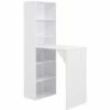 Meilleur prix 👍 HAPPYSHOPPING Table De Bar Avec Armoire Blanc 115 X 59 X 200 Cm 🛒 -Table haute Boutique 40562093 1