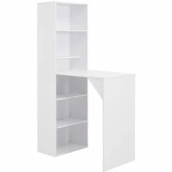 Meilleur prix 👍 HAPPYSHOPPING Table De Bar Avec Armoire Blanc 115 X 59 X 200 Cm 🛒