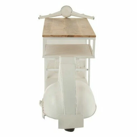 Budget ❤️ LES TENDANCES Bar Scooter Métal Blanc Et Manguier Massif Clair Nayra ✔️ 6 Budget ❤️ LES TENDANCES Bar Scooter Métal Blanc Et Manguier Massif Clair Nayra ✔️ – Image 4