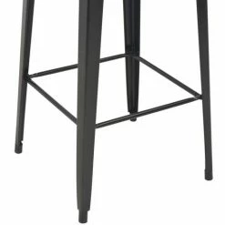 Coupon 🎁 HAPPYSHOPPING Mobilier De Bar 3 Pcs Acier Noir 👏 -Table haute Boutique 41372516 5