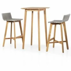 Coupon 🧨 HAPPYSHOPPING Mobilier De Bar 3 Pcs Bois D'acacia Solide 🛒