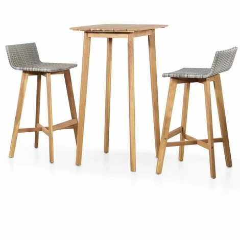 Coupon 🧨 HAPPYSHOPPING Mobilier De Bar 3 Pcs Bois D'acacia Solide 🛒 4 Coupon 🧨 HAPPYSHOPPING Mobilier De Bar 3 Pcs Bois D'acacia Solide 🛒 – Image 2