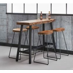 Le moins cher 😀 INSIDE75 Table De Bar EDGE 125cm En Acacia Massif - Natural ✨ -Table haute Boutique 41425685 3