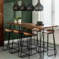 Offres 😍 INSIDE75 Table De Bar EDGE 180cm Acacia Massif - Natural 👏