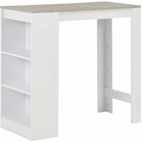 Grosses soldes 🌟 HAPPYSHOPPING Table De Bar Avec Etagere Blanc 110x50x103 Cm 🤩 3 Grosses soldes 🌟 HAPPYSHOPPING Table De Bar Avec Etagere Blanc 110x50x103 Cm 🤩