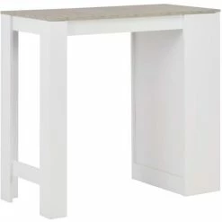Grosses soldes 🌟 HAPPYSHOPPING Table De Bar Avec Etagere Blanc 110x50x103 Cm 🤩 10 Grosses soldes 🌟 HAPPYSHOPPING Table De Bar Avec Etagere Blanc 110x50x103 Cm 🤩 -Table haute Boutique 41839772 4