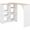 Top 10 🧨 HAPPYSHOPPING Table De Bar Avec Tablette Amovible Blanc 138x39x110 Cm 🔔 -Table haute Boutique 41839789 1