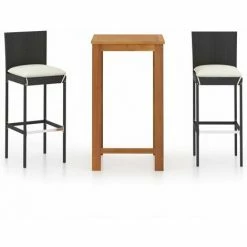 Offres 😀 HAPPYSHOPPING Ensemble De Bar De Jardin Avec Coussins 3 Pcs Noir ⭐ 8 Offres 😀 HAPPYSHOPPING Ensemble De Bar De Jardin Avec Coussins 3 Pcs Noir ⭐ -Table haute Boutique 41850379 2