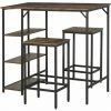 Les meilleures critiques de 🔔 HOMCOM Ensemble Table De Bar 3 étagères 2 Tabourets Style Industriel Métal Noir Aspect Vieux Bois Veinage 👍 -Table haute Boutique 41918991 1