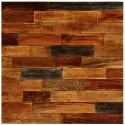 Budget 🎁 HAPPYSHOPPING Ensemble De Bar 3 Pcs Bois Massif Recycle Et Cuir De Chevre ✔️ -Table haute Boutique 41956044 4