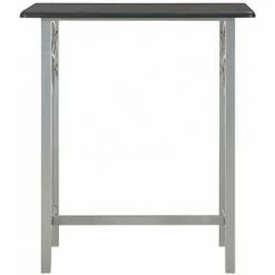 Sortie ⌛ HAPPYSHOPPING Ensemble De Bar 3 Pcs Bois Et Acier Noir 🤩 -Table haute Boutique 41956516 3