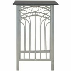 Sortie ⌛ HAPPYSHOPPING Ensemble De Bar 3 Pcs Bois Et Acier Noir 🤩 -Table haute Boutique 41956516 4