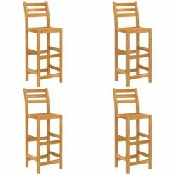 Meilleure affaire 🥰 HAPPYSHOPPING Ensemble De Bar D'exterieur 5 Pcs Bois D'acacia Massif ✔️ -Table haute Boutique 41956952 4