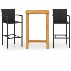 Coupon 🧨 HAPPYSHOPPING Ensemble De Bar De Jardin 3 Pcs Noir ⌛ 8 Coupon 🧨 HAPPYSHOPPING Ensemble De Bar De Jardin 3 Pcs Noir ⌛ -Table haute Boutique 41959119 2