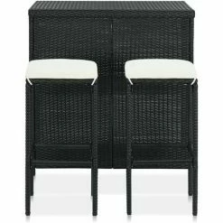 Meilleur prix 🎉 HAPPYSHOPPING Ensemble De Bar 3 Pcs Resine Tressee Noir ⌛ 9 Meilleur prix 🎉 HAPPYSHOPPING Ensemble De Bar 3 Pcs Resine Tressee Noir ⌛ -Table haute Boutique 41959951 3