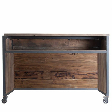 Meilleure affaire 🧨 LES TENDANCES Comptoir De Bar Pin Massif Recyclé Foncé Villa 😍 4 Meilleure affaire 🧨 LES TENDANCES Comptoir De Bar Pin Massif Recyclé Foncé Villa 😍 – Image 2