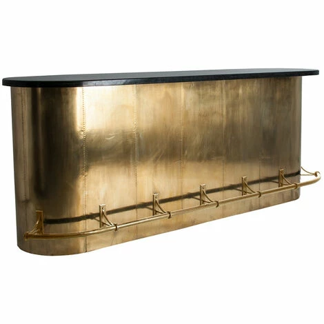 Coupon 😍 LES TENDANCES Comptoir De Bar Marbre Noir Et Métal Doré Nood 😍 4 Coupon 😍 LES TENDANCES Comptoir De Bar Marbre Noir Et Métal Doré Nood 😍 – Image 2