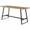 Promo 😉 BAïTA Table Haute YBA Effet Chêne Et Métal Noir 200cm - Bois 🥰 -Table haute Boutique 42332984 1