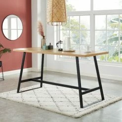 Promo 😉 BAïTA Table Haute YBA Effet Chêne Et Métal Noir 200cm - Bois 🥰 8 Promo 😉 BAïTA Table Haute YBA Effet Chêne Et Métal Noir 200cm - Bois 🥰 -Table haute Boutique 42332984 2