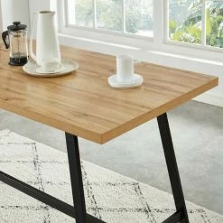 Promo 😉 BAïTA Table Haute YBA Effet Chêne Et Métal Noir 200cm - Bois 🥰 9 Promo 😉 BAïTA Table Haute YBA Effet Chêne Et Métal Noir 200cm - Bois 🥰 -Table haute Boutique 42332984 3
