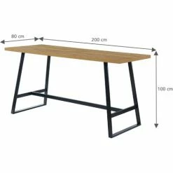 Promo 😉 BAïTA Table Haute YBA Effet Chêne Et Métal Noir 200cm - Bois 🥰 11 Promo 😉 BAïTA Table Haute YBA Effet Chêne Et Métal Noir 200cm - Bois 🥰 -Table haute Boutique 42332984 5