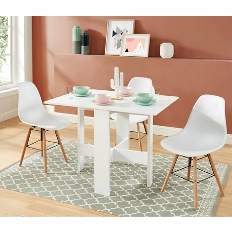 Bon marché 🤩 BAïTA Table Pliable JUNO Blanc 104cm - Blanc 🌟 4 Bon marché 🤩 BAïTA Table Pliable JUNO Blanc 104cm - Blanc 🌟 – Image 2