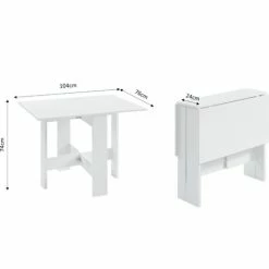 Bon marché 🤩 BAïTA Table Pliable JUNO Blanc 104cm - Blanc 🌟 9 Bon marché 🤩 BAïTA Table Pliable JUNO Blanc 104cm - Blanc 🌟 -Table haute Boutique 42333012 3