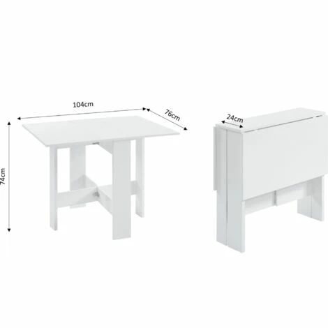 Bon marché 🤩 BAïTA Table Pliable JUNO Blanc 104cm - Blanc 🌟 5 Bon marché 🤩 BAïTA Table Pliable JUNO Blanc 104cm - Blanc 🌟 – Image 3