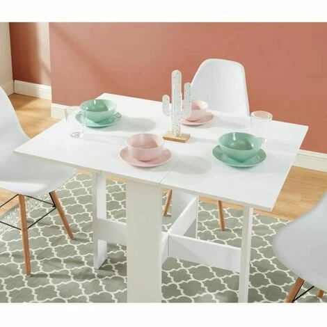 Bon marché 🤩 BAïTA Table Pliable JUNO Blanc 104cm - Blanc 🌟 6 Bon marché 🤩 BAïTA Table Pliable JUNO Blanc 104cm - Blanc 🌟 – Image 4