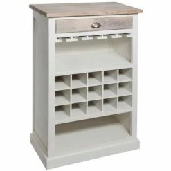 De gros ❤️ Meuble De Bar Coloris Blanc En Bois - L. 73 X L. 40 X H. 115 Cm -PEGANE- 🔔