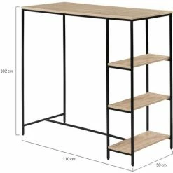 Remise ⌛ IDMARKET Table De Bar DETROIT 2 à 4 Personnes Design Industriel 🛒 -Table haute Boutique 43538982 4