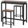 Promo ⭐ KARTOKNER Ensemble Table De Salle à Manger, Table De Bar Et Chaises De Bar,100 X40 X 90 Cm (L*W*H) , Table Haute Et Tabouret, Cadre En Acier, Style Industriel, Marron Rustique Et Noir 😍 -Table haute Boutique 43588776 1