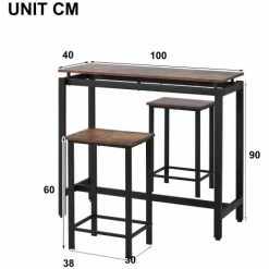 Top 10 ⭐ ORGANNICE Ensemble De Table De Bar, Table De Bar Et Chaises En Bois De Fer, Table Et Chaises De Cuisine, Table Haute Et Tabouret De Bar, Restaurant, Table Haute En Bois Foncé - Brun 🛒 9 Top 10 ⭐ ORGANNICE Ensemble De Table De Bar, Table De Bar Et Chaises En Bois De Fer, Table Et Chaises De Cuisine, Table Haute Et Tabouret De Bar, Restaurant, Table Haute En Bois Foncé - Brun 🛒 -Table haute Boutique 44090077 3