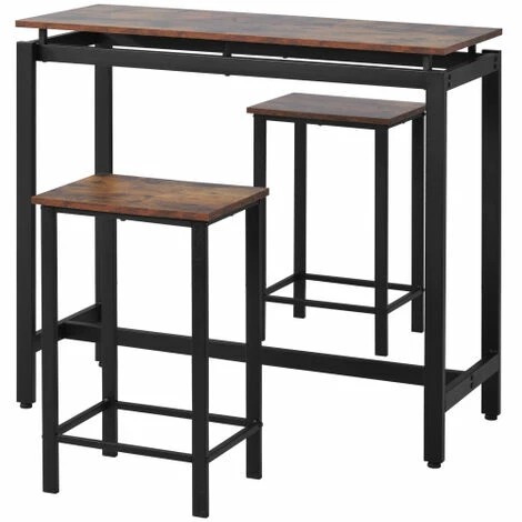 Top 10 ⭐ ORGANNICE Ensemble De Table De Bar, Table De Bar Et Chaises En Bois De Fer, Table Et Chaises De Cuisine, Table Haute Et Tabouret De Bar, Restaurant, Table Haute En Bois Foncé - Brun 🛒 7 Top 10 ⭐ ORGANNICE Ensemble De Table De Bar, Table De Bar Et Chaises En Bois De Fer, Table Et Chaises De Cuisine, Table Haute Et Tabouret De Bar, Restaurant, Table Haute En Bois Foncé - Brun 🛒 – Image 5