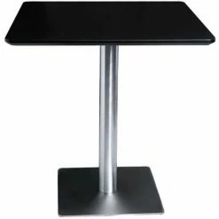 Acheter 💯 LES TENDANCES Table Haute De Bar Carrée Bois Noir L70xP70xH75 Cm Bary 🌟