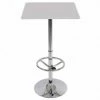 Offres 😀 DéCOSHOP26 Table Haute De Bar Bistrot Avec Repose-pied 110 Cm Blanc - Blante 🌟 -Table haute Boutique 4482394 1