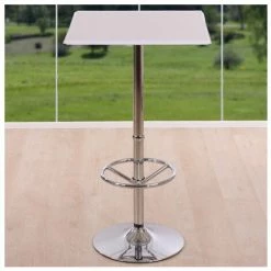 Offres 😀 DéCOSHOP26 Table Haute De Bar Bistrot Avec Repose-pied 110 Cm Blanc - Blante 🌟 7 Offres 😀 DéCOSHOP26 Table Haute De Bar Bistrot Avec Repose-pied 110 Cm Blanc - Blante 🌟 -Table haute Boutique 4482394 2