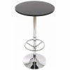 Tout neuf 😀 DéCOSHOP26 Table Haute De Bar Bistrot Avec Repose-pied 109 Cm Noir - Noir 😀 -Table haute Boutique 4482396 1
