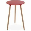 Nouveau 💯 Versa Nashik Table Haute Type Bar Ronde Pour Cuisine, Salon Ou Terrasse, 95x60x60cm - Rouge Et Marron 👍 -Table haute Boutique 45299339 1