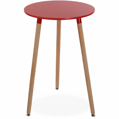 Nouveau 💯 Versa Nashik Table Haute Type Bar Ronde Pour Cuisine, Salon Ou Terrasse, 95x60x60cm - Rouge Et Marron 👍 3 Nouveau 💯 Versa Nashik Table Haute Type Bar Ronde Pour Cuisine, Salon Ou Terrasse, 95x60x60cm - Rouge Et Marron 👍