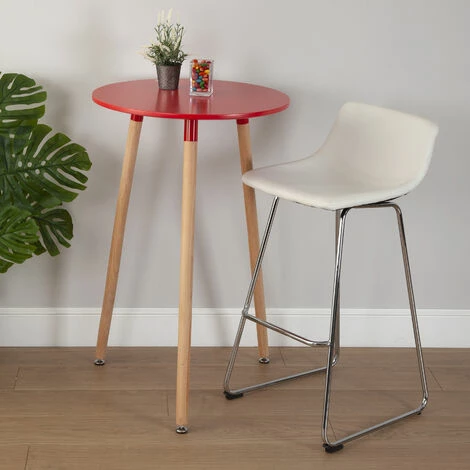 Nouveau 💯 Versa Nashik Table Haute Type Bar Ronde Pour Cuisine, Salon Ou Terrasse, 95x60x60cm - Rouge Et Marron 👍 4 Nouveau 💯 Versa Nashik Table Haute Type Bar Ronde Pour Cuisine, Salon Ou Terrasse, 95x60x60cm - Rouge Et Marron 👍 – Image 2